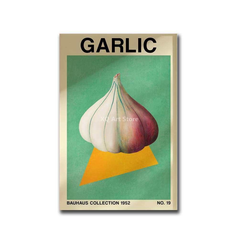 

Винтажный ботанический растительный принт, редис, лук, чеснок, капуста, холст, живопись, вегетарианский постер для кухни, ресторана, декор 40x50cm No Framed