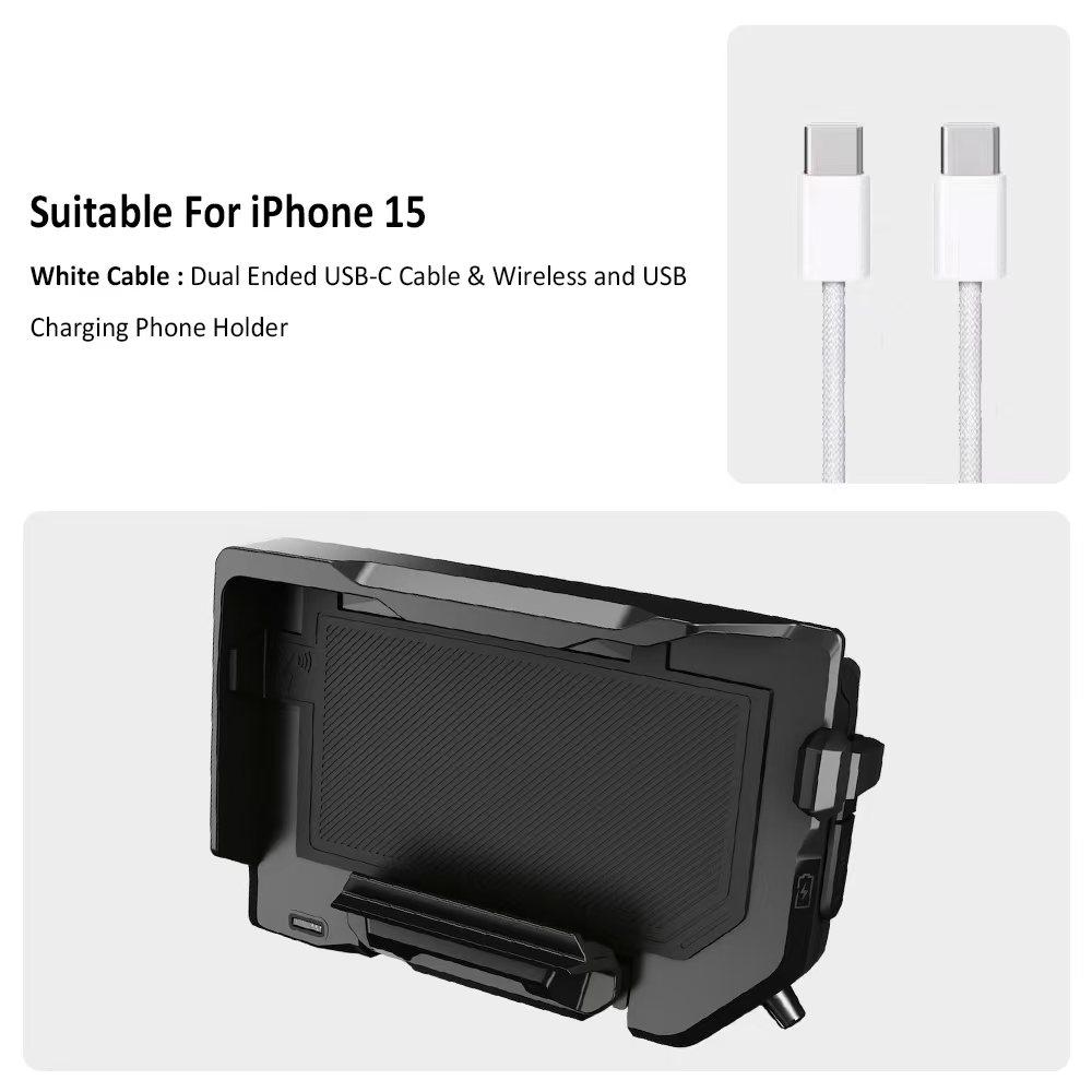 Suitable for BMW R1300 R1250 R1200 F850 F750 GS ADV Wireless Charging Mobile Navigation Stand Motorcycle Wireless Charging Wireless- White Line