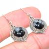 Pierre Gemme Obsidienne Flocon de Neige Naturelle Boucle d'Oreille en Argent Sterling Massif 925 1.25" K8i76