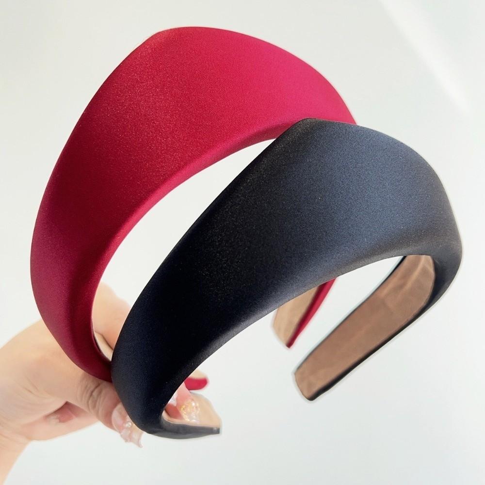 Retro Simple Fabric Women Hairband Elegant Anti Slip Hair Hoop Triangle Wide Edge Headband  Women