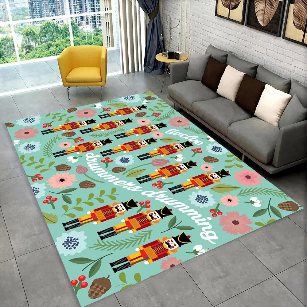 Nussknacker-Weihnachtsbaum-Teppich, Teppich für Zuhause, Wohnzimmer, Schlafzimmer, Sofa, Fußmatte, Dekor, Kinderspiel, rutschfeste Bodenmatte, Geschenk