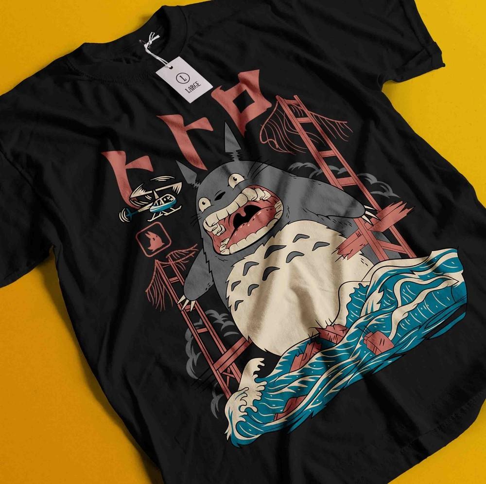 

Мой сосед Тоторо Футболка Студия Ghibli Унесенные призраками Аниме Подарочная Футболка Все Размеры 3XL