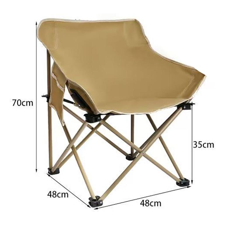 

1 Pc Outdoor Folding Chair Moon Chair Picnic Chair Easy Carry Camping Folding Chair Easy To Install Lightweight Stable Chair хаки