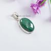 Handmade Oval Malachite 925 Sterling Silver Pendant, Scorpio Birthstone