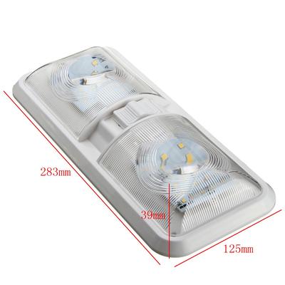 RV LED 12v Svítidlo Stropní Obytný vůz Přívěs pro kempování Námořní Dvojité kopulové světlo 620LM 48 LED