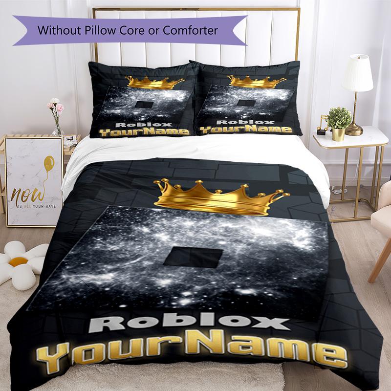 Roblox 46 Customize your name Bedding Set Breathable Duvet Cover with Pillowcases Home Decoration Birthday Gift