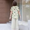 Elegant Chiffon Short-Sleeve Blouse for Middle-Aged Women