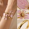 Bunte Emaillenblumen-Armreifen für Damen Elegante Weiße Große Florale Offene Armreifen Trendiger Sommerurlaub Schmuck Geschenk
