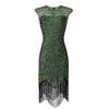 Amazon Popular Banquet Evening Dress 1920 Retro Sequined Tassel Dress Plus Size Solid Stage Performance Wear