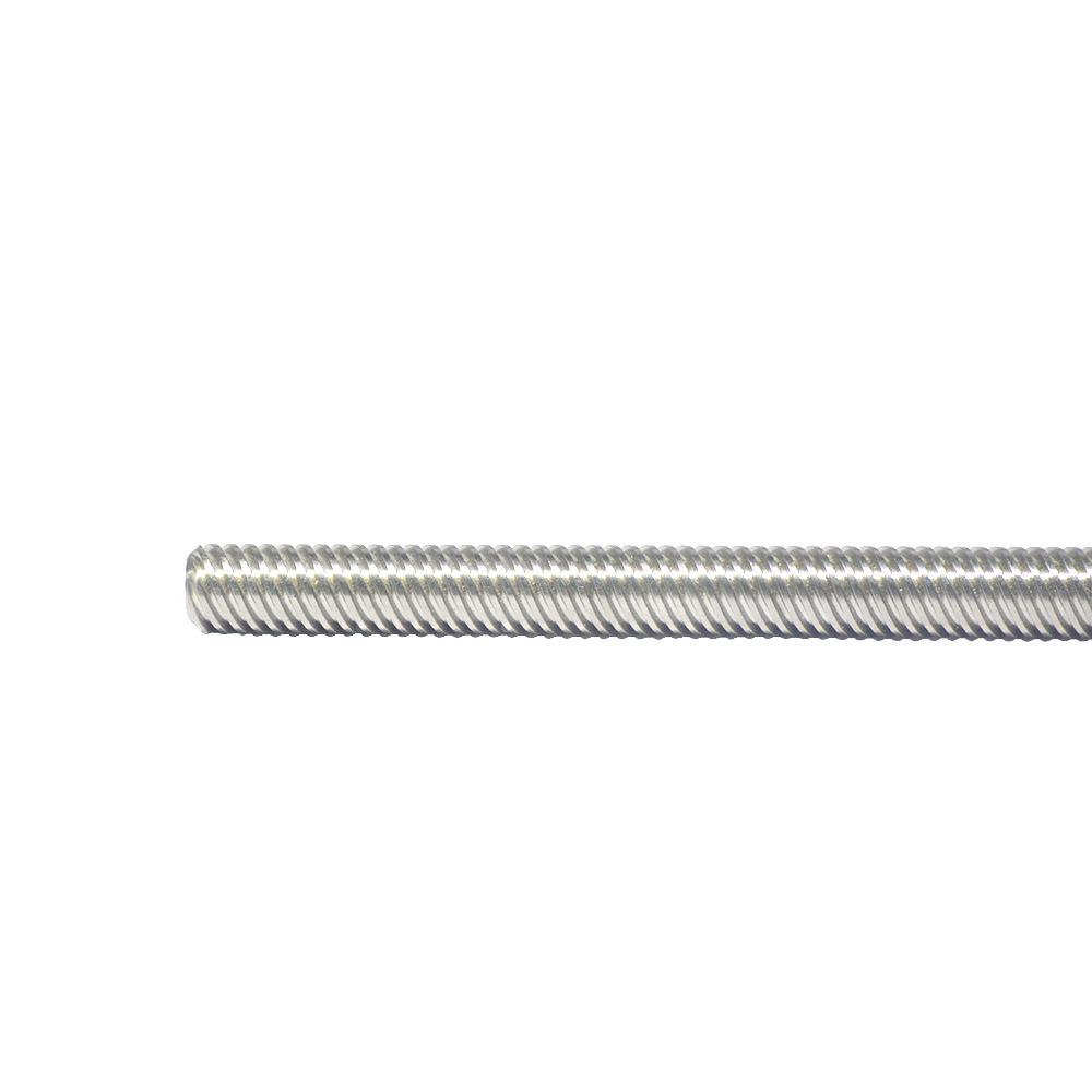 304 Stainless Steel T10 Trapezoidal Lead Screw, 2mm Pitch, 12mm Lead, CNC-Ready