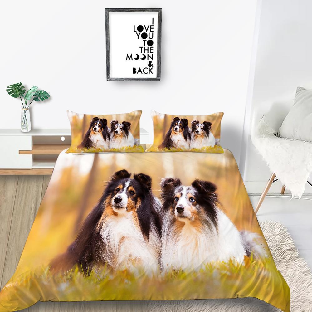 New Fashion Duvet Cover Set Dogs Bedding Pets Pattern Home Textiles High Quality Bedding Set Cover Man Woman King Size Bed Cover
