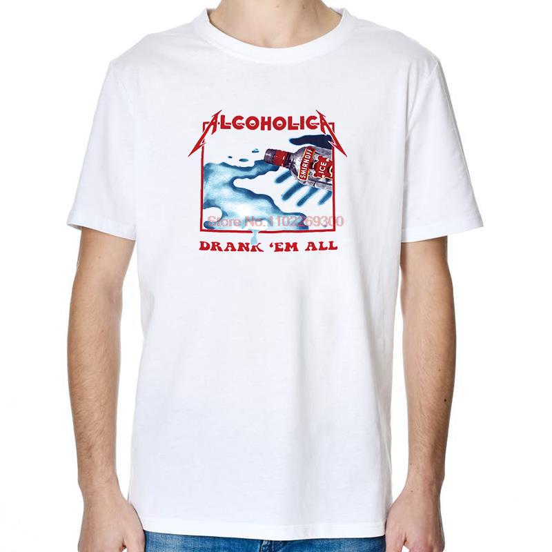 T-shirt in Cotone Alcoholica DrankEm All Vodka Fresca Estiva Cotone Girocollo Nuove Magliette e T-shirt Casual Unisex Stampa T-shirt