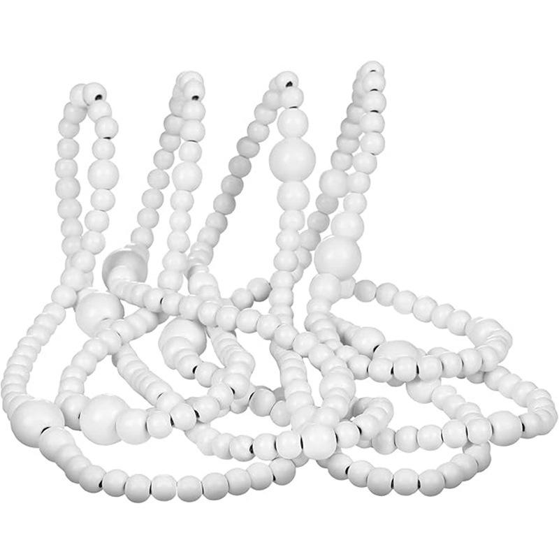 Wood Colored Christmas Bead String Wooden Bead Garland Christmas Tree Decoration Wooden Bead Fireplace Decoration