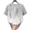 Men'S Casual T-Shirt Smudged And Scratched Trendy Short-Sleeved Korean Version Solid Color Micro-Elastic Fashion Short-Sleeved T-Shirt