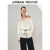 UR2026 Women's Asymmetrical Jacquard Knit Top with Belt