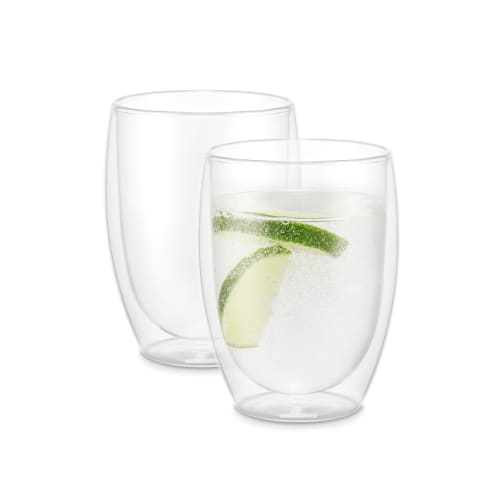 BODUM PAVINA Double-Walled Glasses, 350ml, Set of 2, Insulates Hot or Cold Drinks, Double-Walled, Heat-Resistant, Microwave, Oven, Dishwasher, and Fre