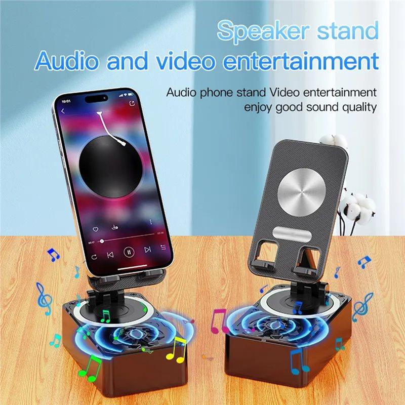 Gute Desktop Live Tablet Halterung Ständer Handyhalter mit Bluetooth Lautsprecher Verstellbar Tragbar Kabelloser Lautsprecher