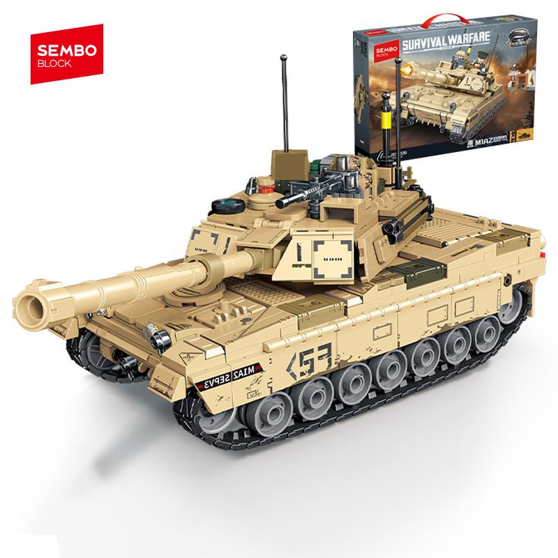 

Non-Toxic Sembo Block Usa Military M1A2 Abrams Main Battle Tank Building Blocks Moc Ww2 Weapon Bricks Toys For Children Kids Halloween Gifts no box