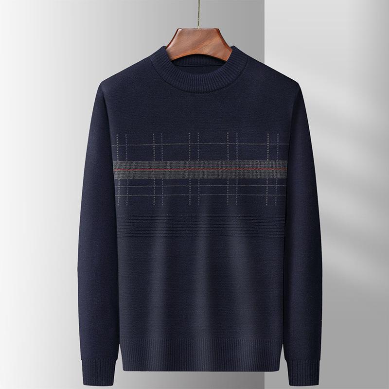 Men's Thickened Knitwear Business Wool Sweater - Autumn/Winter Round Neck Casual Style