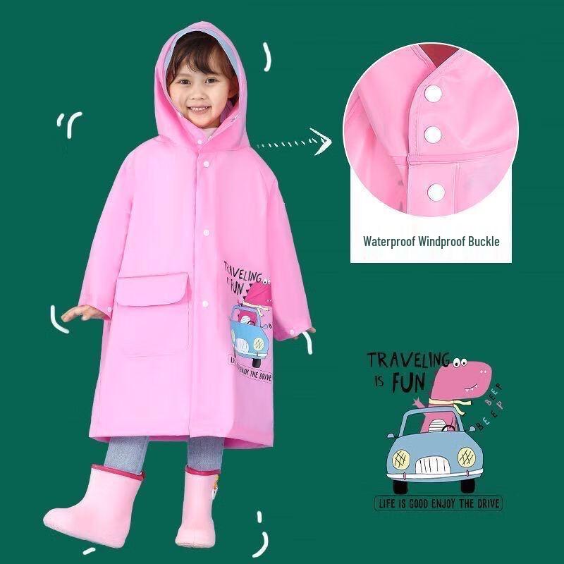 Kids  Cartoon Dinosaur Waterproof Raincoat XL