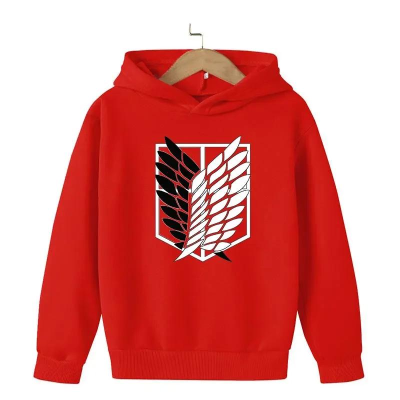 Attack Titan Print Boys and Girls Spring and Autumn Hooded Sweatshirt