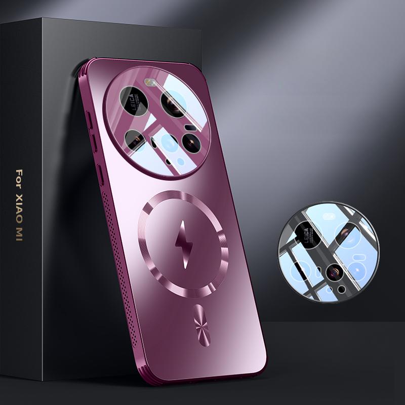 

для Чехол Magsafe для Xiaomi 15 Ultra Frosted Shockproof Lens Film Защитная пленка для Xiaomi Mi 15 14 Pro 13 Магнитный чехол for Xiaomi 14 Pro фиолетовый