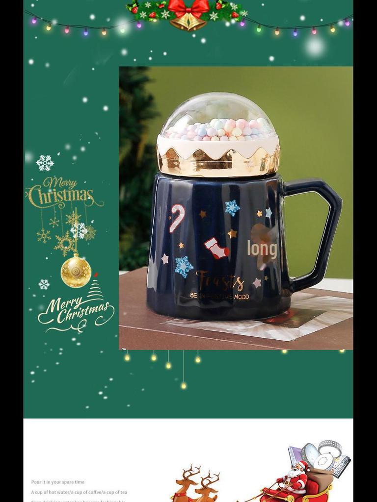 Creative Ceramic Christmas Mug with Lid: Perfect Holiday Gift Box