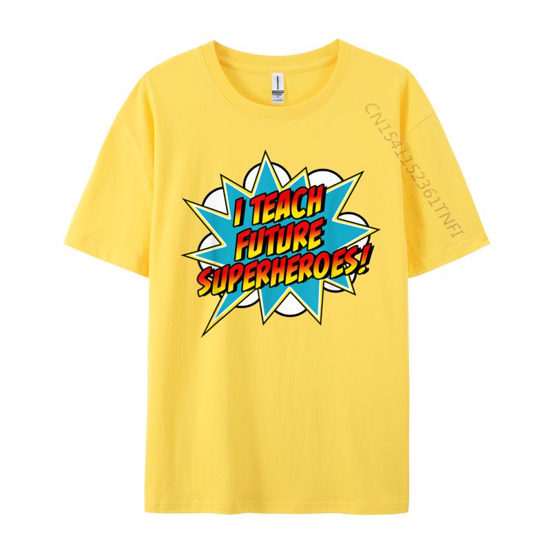 Uczę Superbohaterów Retro Komiks Super Nauczyciel Bluzki Koszulka Casual T-Shirty Najnowsza Koszulka Bawełniana z Okrągłym Dekoltem T-Shirt dla Dorosłych