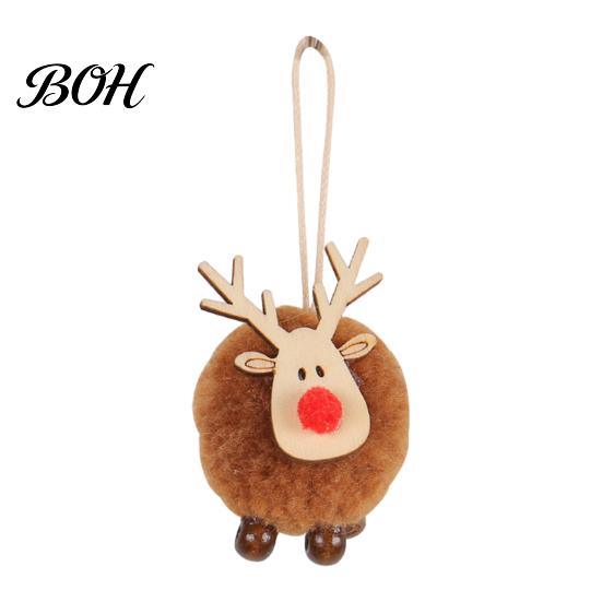 Small Lightweight Xmas Tree Ornaments Christmas Felt Elk Hanging Ornaments, Cute Fuzzy Pom Reindeer Deer Decorations for Holiday Pendant, Party Winter