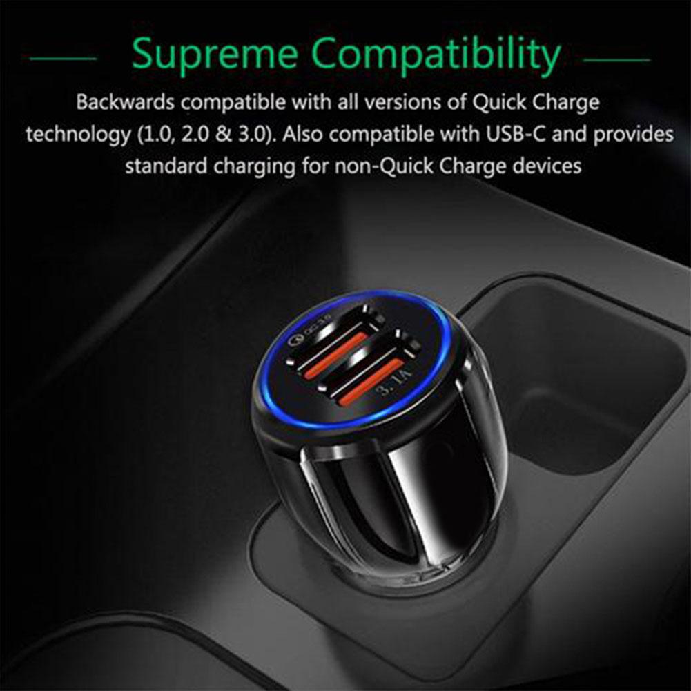 QC3.0 Quick Car Dual USB Car Adapter for Tablet Smart Devices