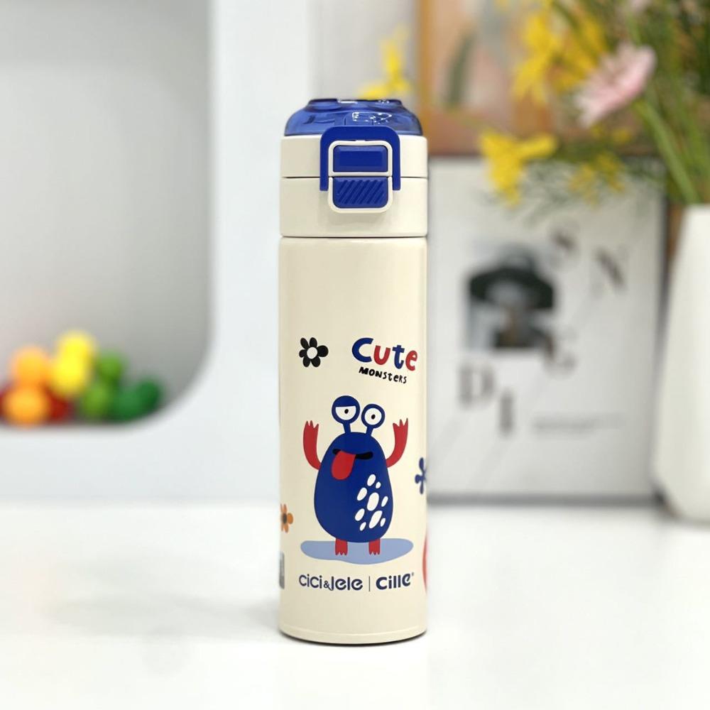 400/500ml Children's Insulated Bottle Stainless Steel Cartoon Pattern Drinking Cup Leak-Proof Water Bottles