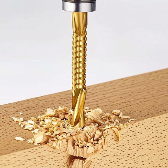 Titanium Coated HSS Twist Drill Bits, 3-10mm Serrated Side Cutting Drill Bit, Hex Shank Serrated Cutting Drill Bits, Drill Bit Woodworking Tools,