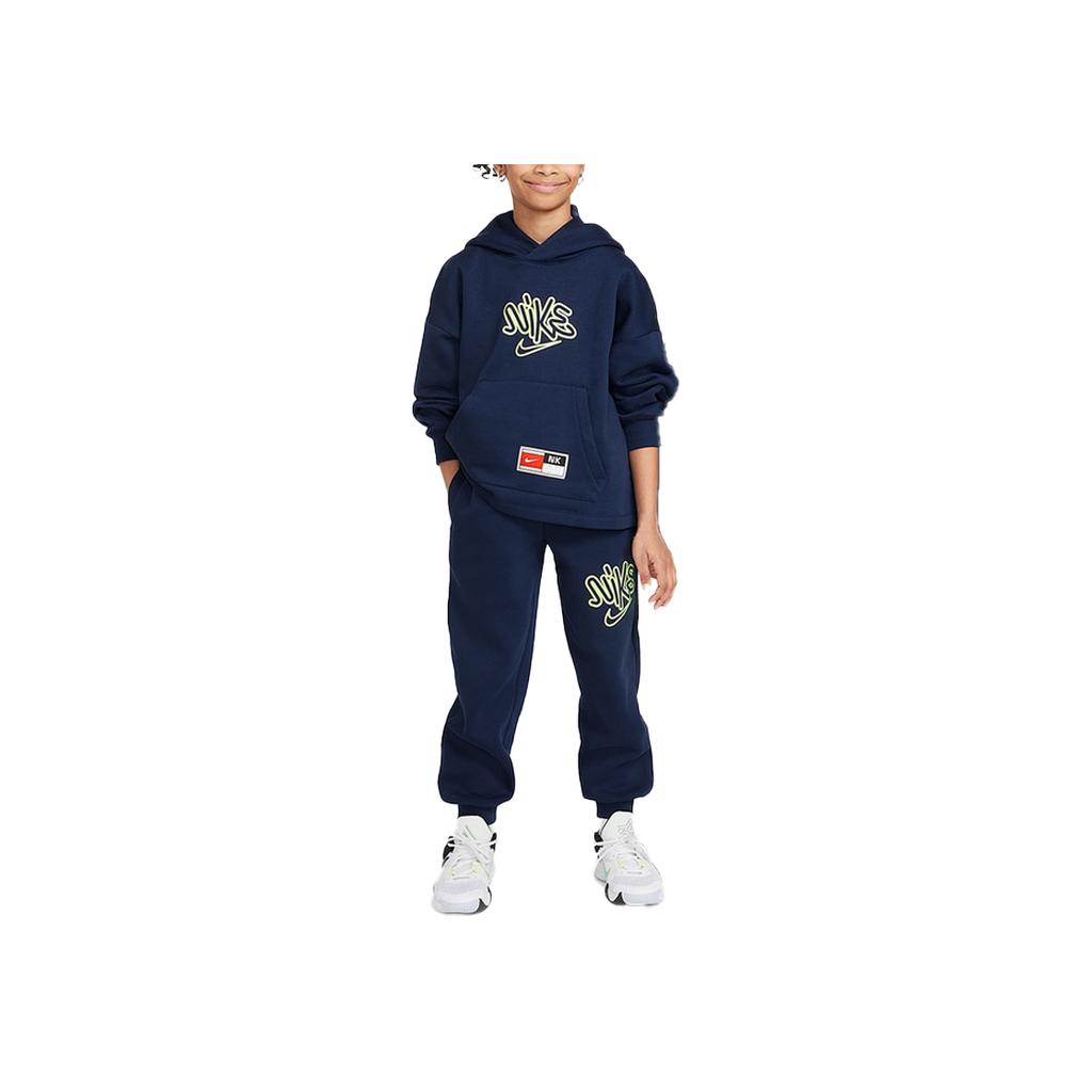 Nike Fashionable Comfortable Fleece Basketball Hoodie Kids Hoodies Blue HF8158-451