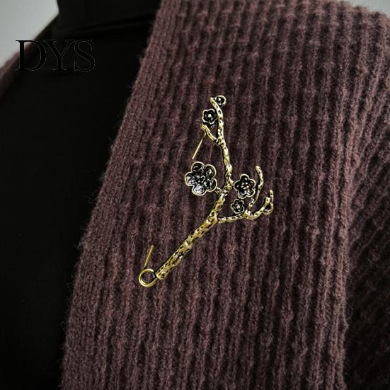 Bird Design Brooch Vintage Bronze Safety Pin, Large Feather Leaf Flower Lapel Coats Decorative Pin Men Women for Coats, Jackets, Hats, Bags