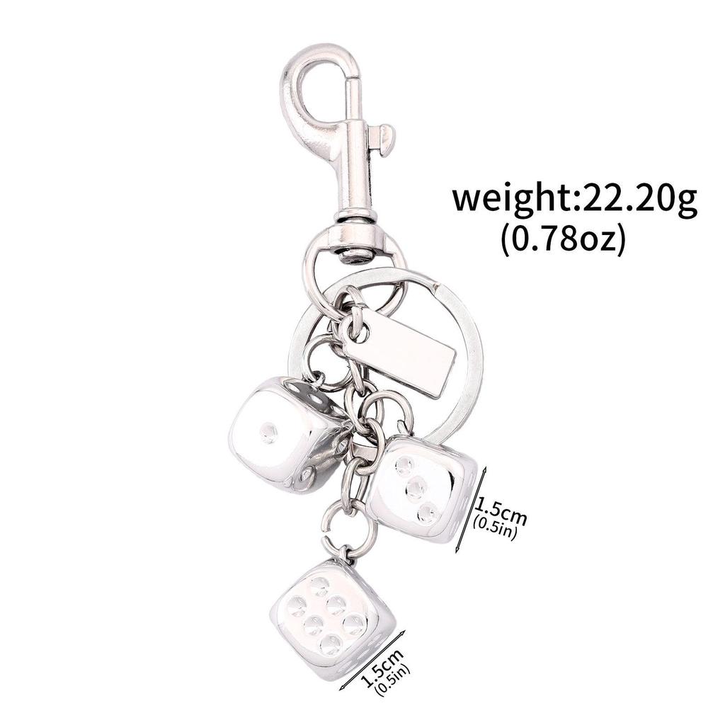 Fashionable Irregular Shape Dice Billiard Bag Pendant Metal Keychain - Hot Selling