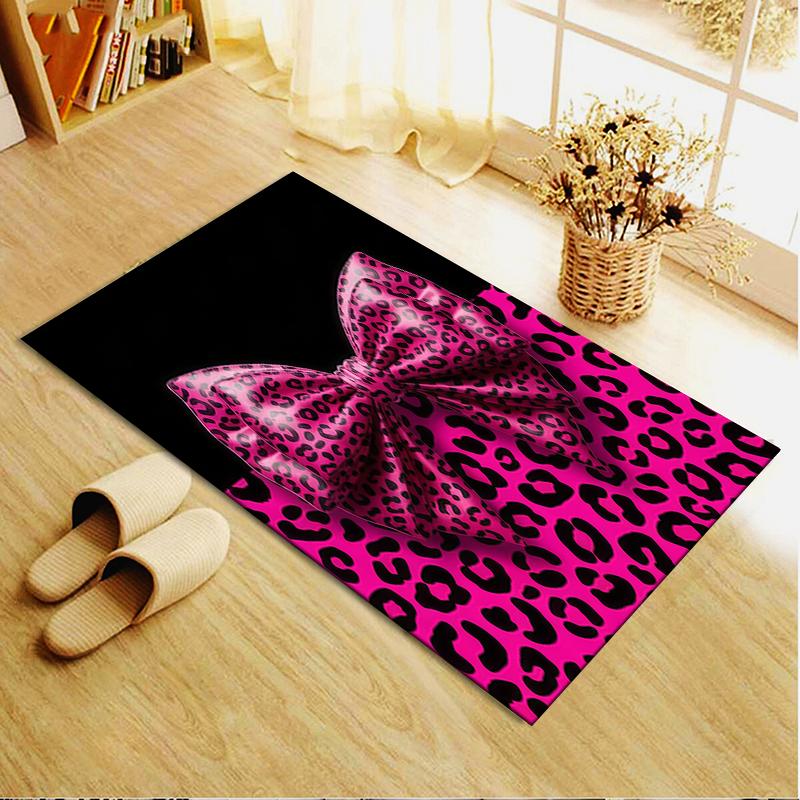 Nouveau Tapis Rose et Noir avec Nœud 2025 pour Salon Chambre Maison Décoration Canapé, Tapis de Sol Antidérapant pour Jouer les Enfants28