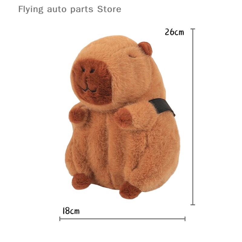 Cute Capybara Plush Car Tissue Box Multifunctional Cartoon Car Seat Back Paper Bag Creative Plush Toy Car Interior Accessories
