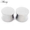 Alisouy 1PC G23 Titanium Solid Polish Double Flared Ear Tunnels Plugs Expander Stretcher Gauges Earrings Piercing Body Jewelry