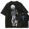 Hot Anime Ghost In The Shell Washed Tshirt Anime Lover Couples Plus Size Unisex Personality Clothes Year Round Clothing Classic