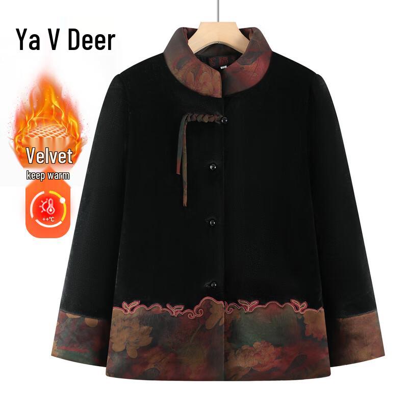 

Yalu Women s Elegant Thickened Velvet Winter Coat 3XL