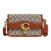 Studio Cow Leather With Fabric Messenger Bag, Crossbody Bag, Shoulder Bag Small Women's Gray & Brown CJ249-B4TA7