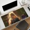 Gaming Mouse Pad Large Desk MatStitched Edges Soft Pastel Anime Girl with Crystal Print Keyboard Pad for Gamer Home Office