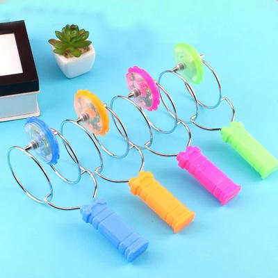 Magic Magnetic Orbit Spinning Top Toy  LED Color Luminous with Hand Crank, Creative Birthday Gift for Children