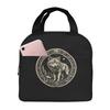 White Wolf Looks Into The Distance Pattern Lunch Bag Portable Thermal Cooler Insulated Bento Box for Kids Food Tote Bags