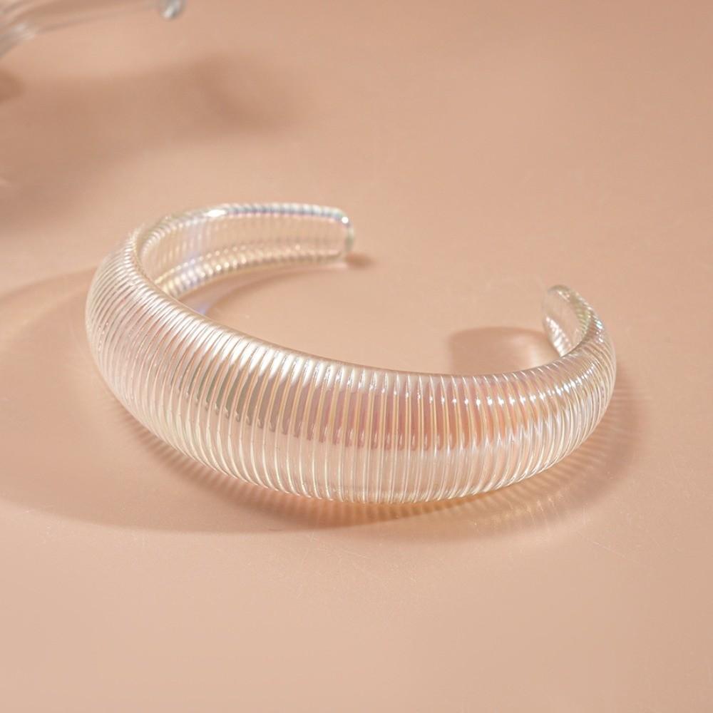 AB Colorful Acrylic Opening Bangle Irregular Large Resin Bracelet Fashion Wide Cuff Bracelet  Women