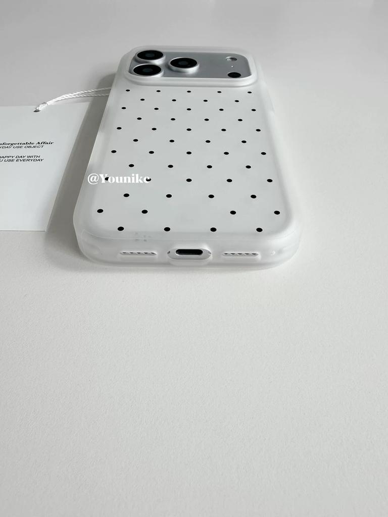 Full Screen Vintage Black Polka Dot Phone Case For iPhone 17 16 15 14 13 12 11 Pro MAX MINI XR XS 7 8 Plus 17air 16e Matte Cover