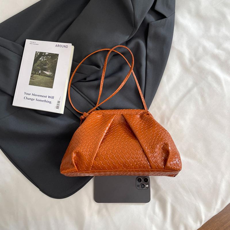 Woven Clip Women's Cloud Bag Fashionable Light Luxury Pleated Small Versatile and Stylish Shoulder Clutch Crossbody Bag