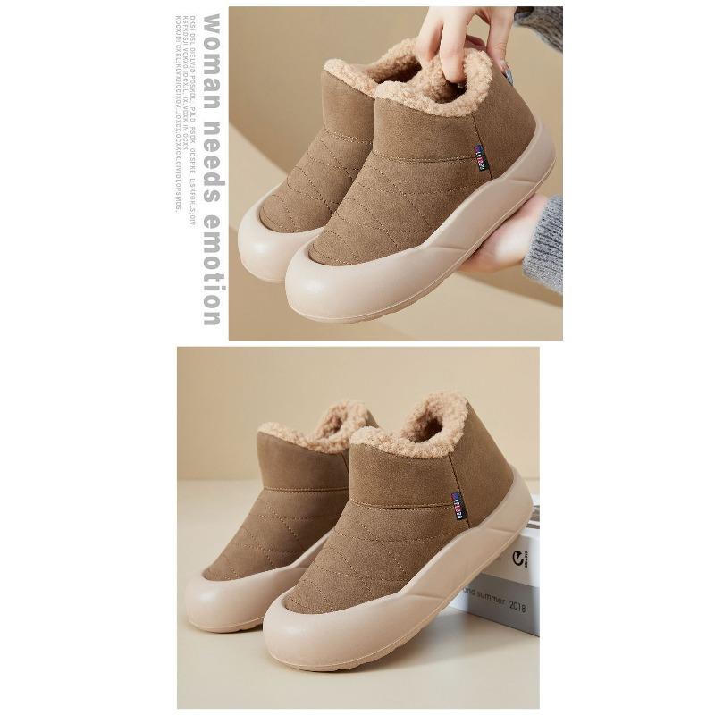 Cotton Shoes, Winter Women's New Warm Women's Boots, Boots with Fleece, Thickened Snow Boots, Cold Protection and Warm Cotton Boots
