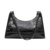 Women Textured Single Shoulder Bag Faux Leather Large Capacity Solid Color Casual