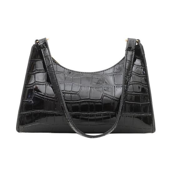 Women Textured Single Shoulder Bag Faux Leather Large Capacity Solid Color Casual